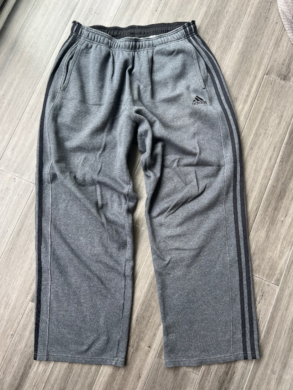 2016 Adidas Gray 3-Stripes Track Pants Sweatpants M